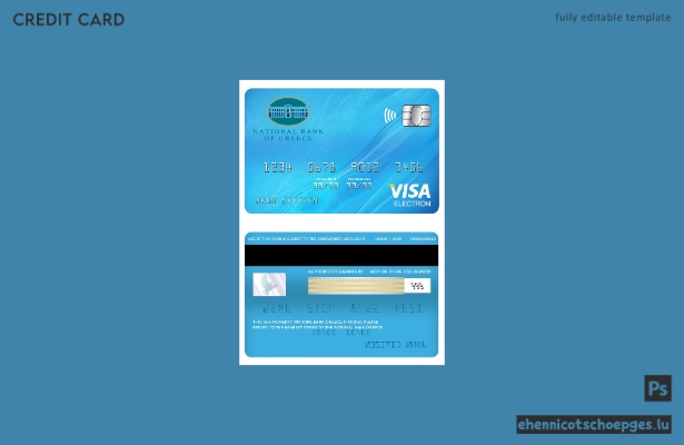 Griechische nationale Visa-Elektronikkarte – Beispielvorschau